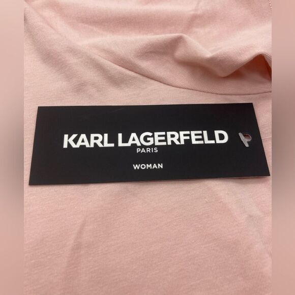 NWT Karl Lagerfeld Paris Perfume Graphic Dusty Rose T-Shirt 2X - Picture 8 of 9